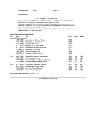 results unimelb|statement of results unimelb.